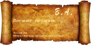 Berauer Arianna névjegykártya